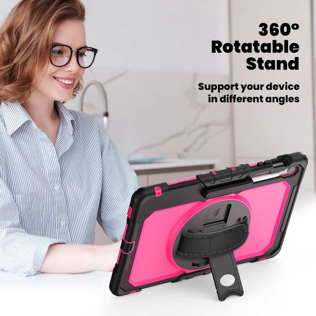 Samsung Galaxy Tab S10 FE Plus Case with Shoulder Strap - Pink