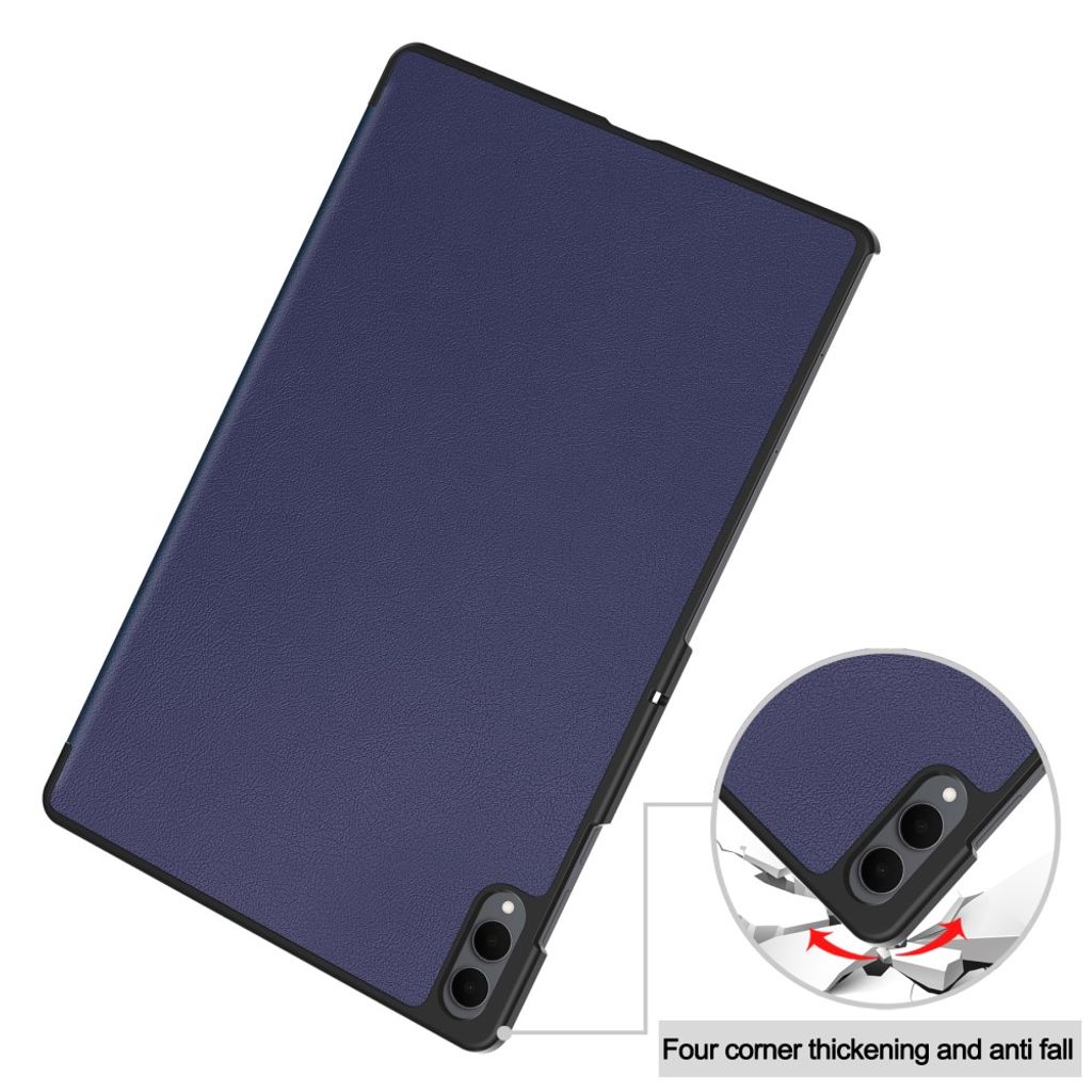 Samsung Galaxy Tab S12 Ultra/S11 Ultra Slimmat Tri-fold stativfodral - Blå