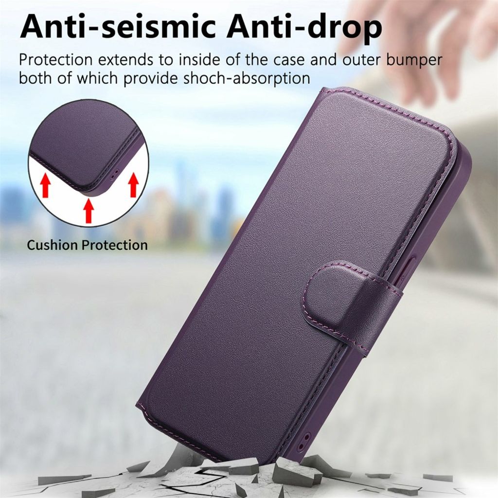 BETOPNICE iPhone 14 Plus MagSafe Cover med Aftagelig Kortholder - Lilla