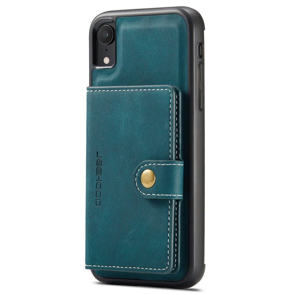 JEEHOOD Plånboksskal med avtagbart magnetiskt skal till iPhone XR – Grön