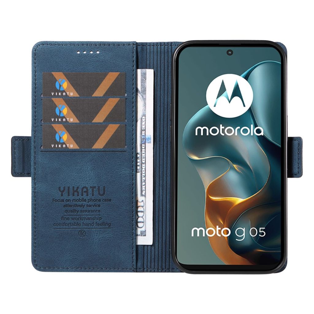 YIKATU Motorola Moto G05 4G Plånboksfodral - Blå