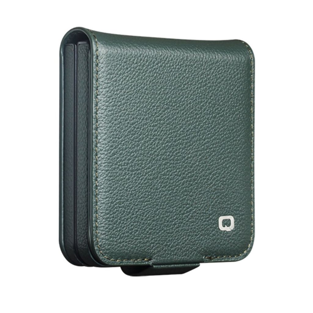 QIALINO Samsung Galaxy Z Flip8 Flip cover i ægte læder - Grøn