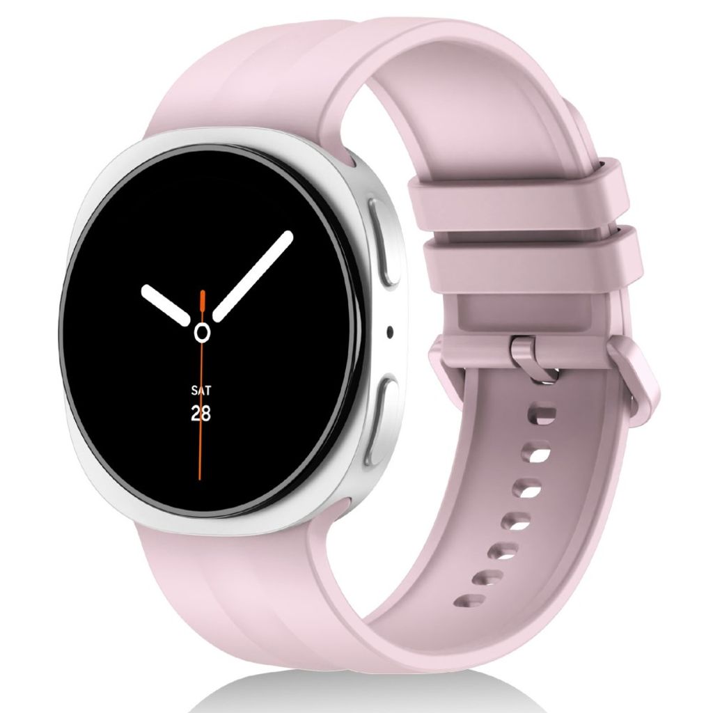 Samsung Galaxy Watch9/8/8 Classic Ensfarget silikon klokkerem L - Rosa