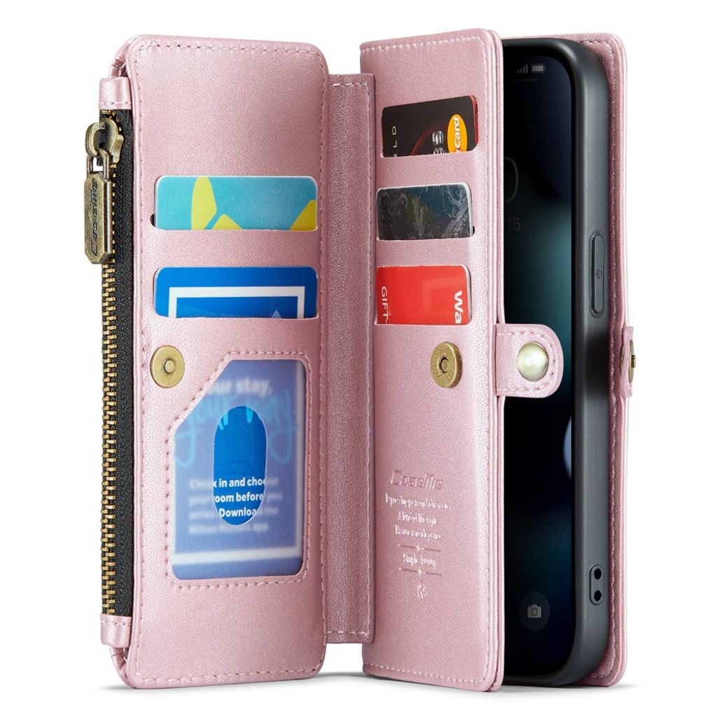 CASEME iPhone 13 Mini Plånboksfodral RFID-blockerande – Rosa