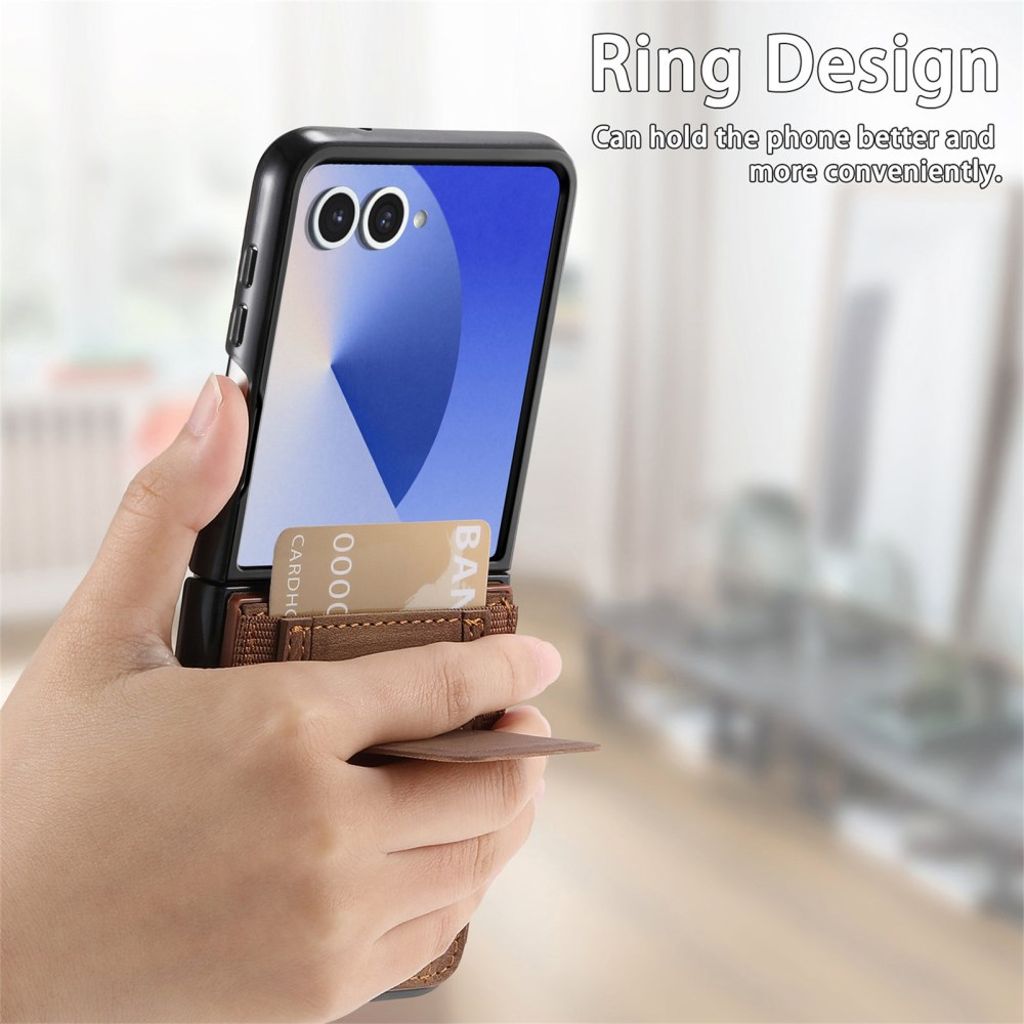 Samsung Galaxy Z Flip7 5G Skal med korthållare - Brun