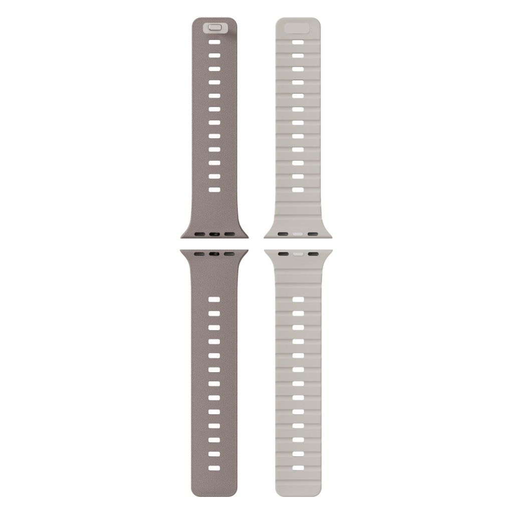 Apple Watch 42/41/40/38mm Klockarmband i texturerat silikon - Grå/Vit