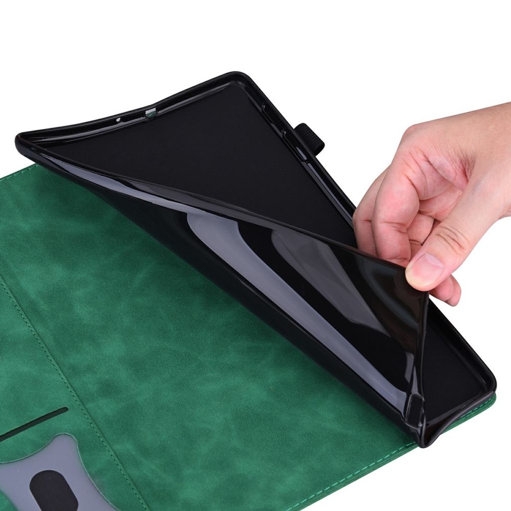 Samsung Galaxy Tab S12 Plus Folio flip cover med kortlommer - Grøn