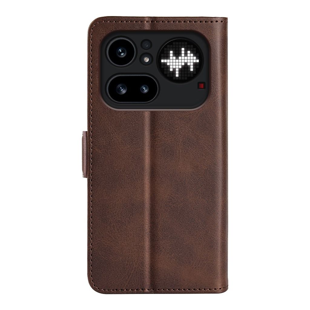 Nothing Phone (4a) Pro Lommeboketui PU-lær Kortholder - Brun