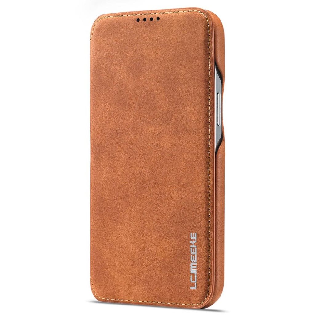 LC.IMEEKE iPhone 14 Pro Max Wallet Cover Card Holder Stand - Light Brown