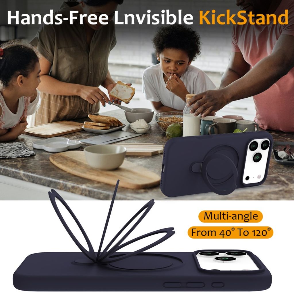 iPhone 17 Pro Max Case MagSafe Kickstand - Midnight Blue