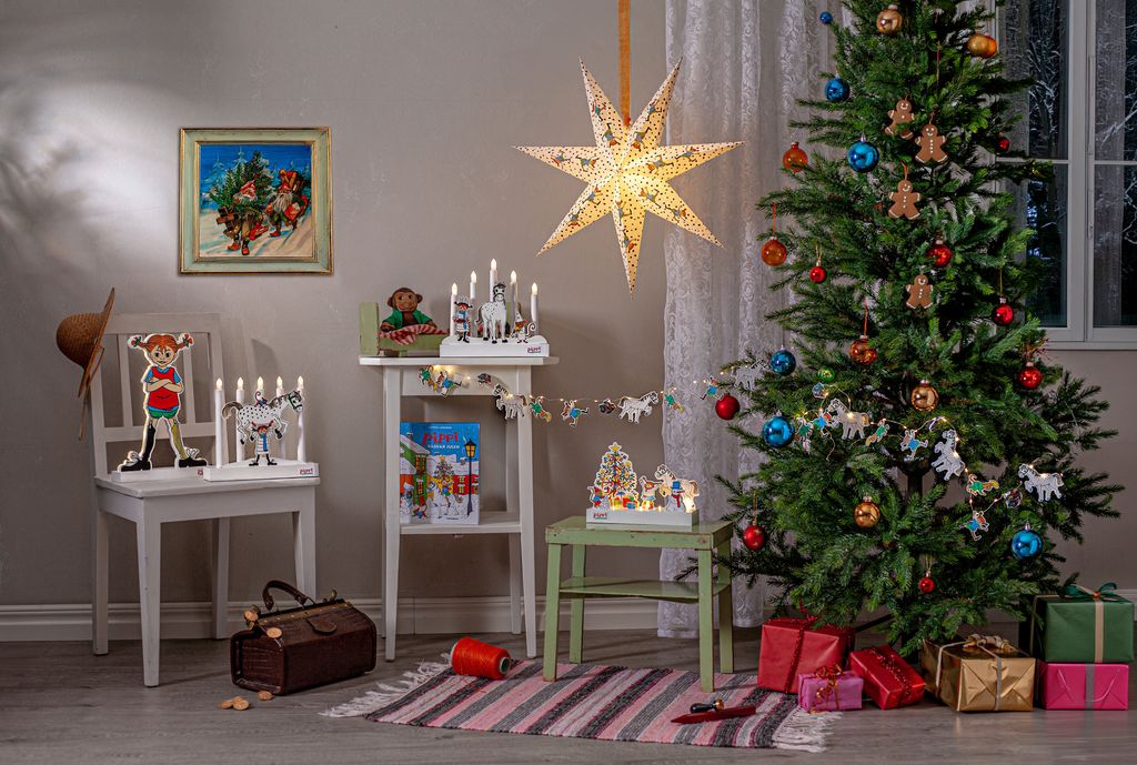 Star Trading Pippi LED-Kandelaar op Batterijen met Timer 26,5cm – Wit