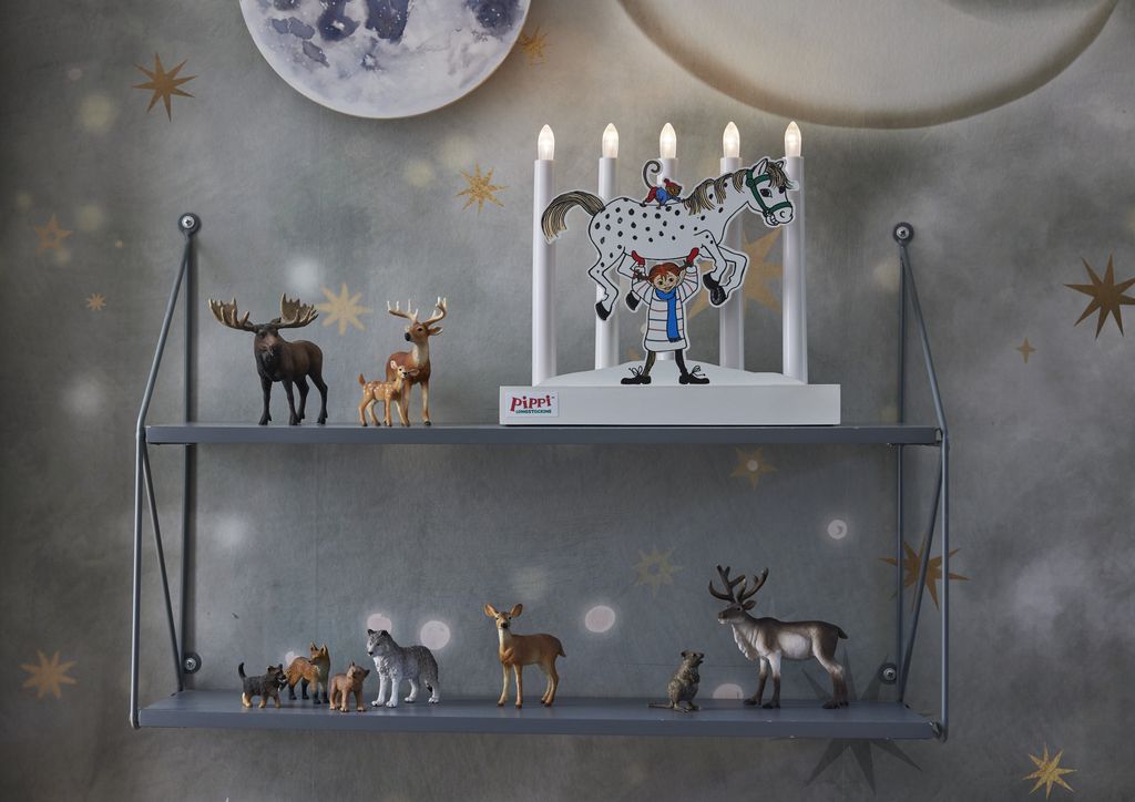 Star Trading Pippi LED-Kandelaar op Batterijen met Timer 26,5cm – Wit