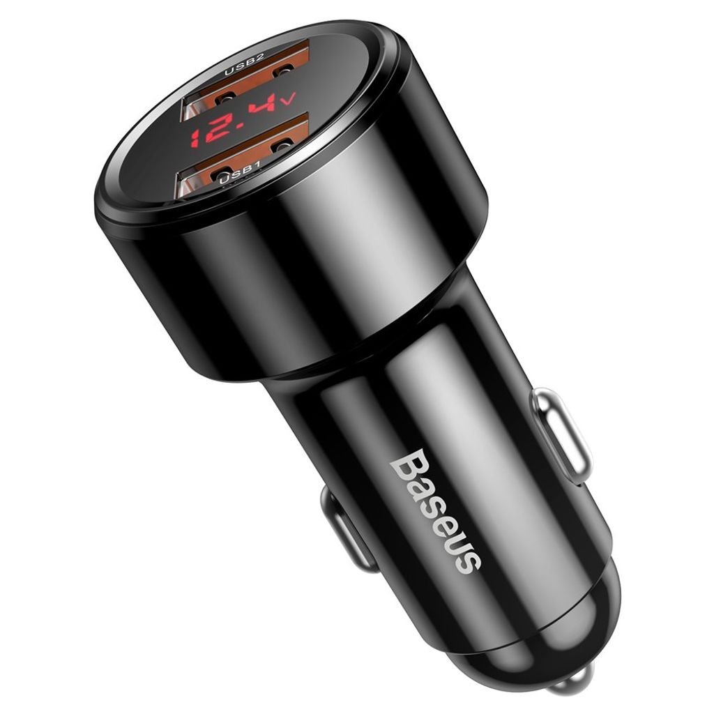 Baseus Magic Series Dual QC - Quick Charge 3.0 2x USB 45W 6A biloplader sort