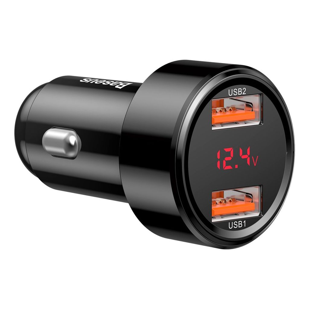 Baseus Magic Series Dual QC - Quick Charge 3.0 2x USB 45W 6A biloplader sort