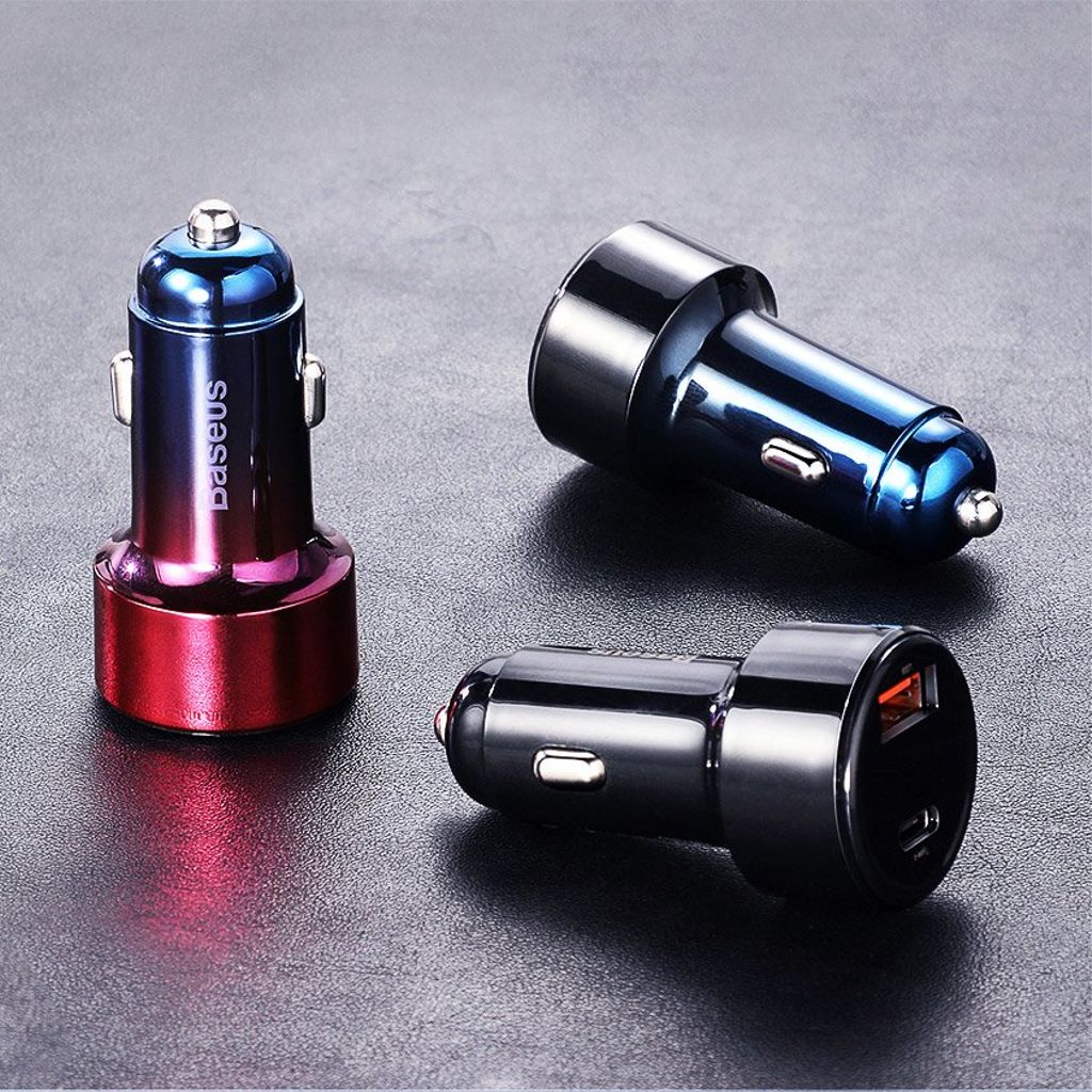 Baseus Magic Series Dual QC - Quick Charge 3.0 2x USB 45W 6A biloplader sort