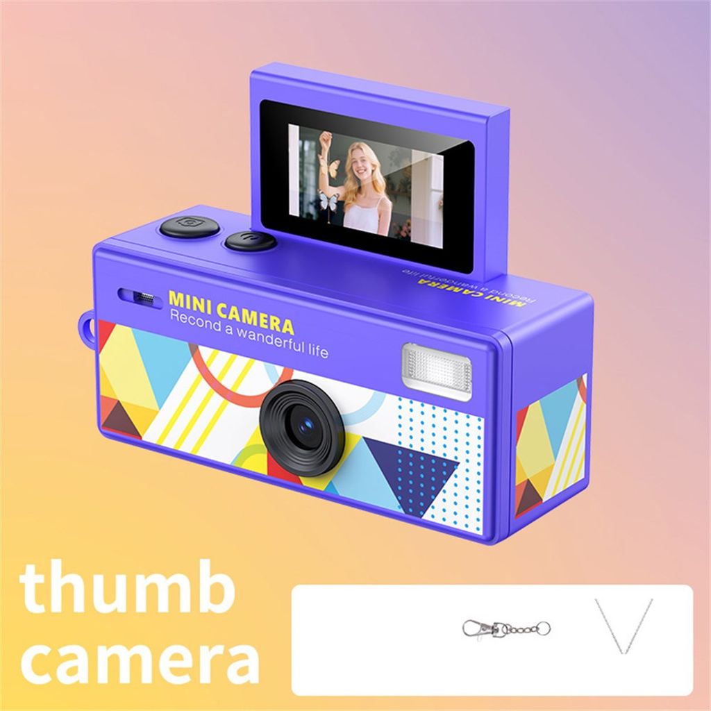 LK-030 Mini digitalkamera 720P HD med nyckelring och 0.96" display – Lila