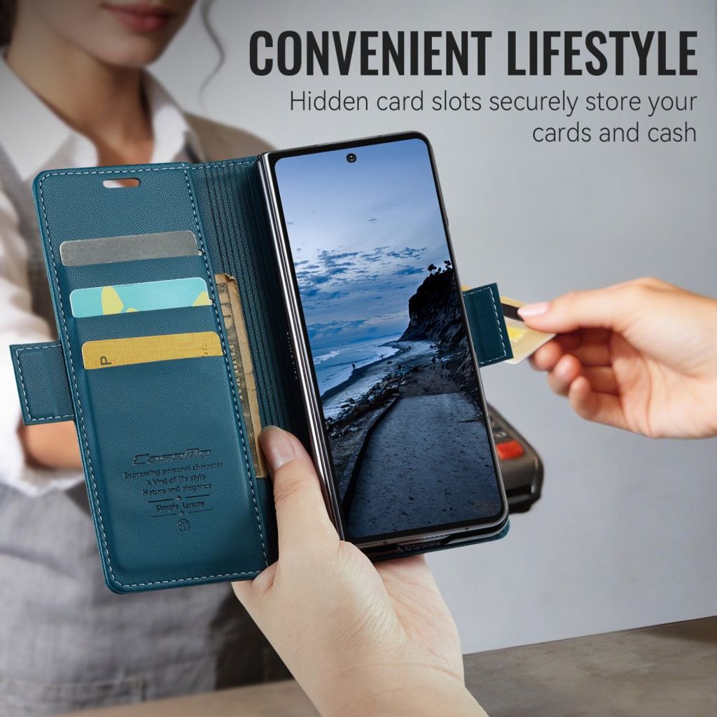 CASEME Samsung Galaxy Z Fold8 Ultra Flip Cover med RFID blokering - Blå