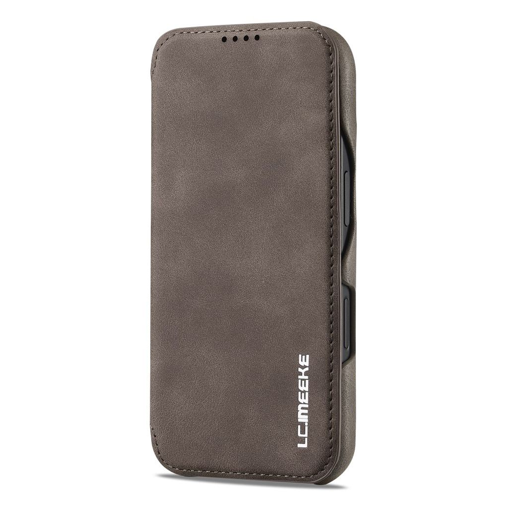 LC.IMEEKE iPhone 16 Cover with Stand - Dark Brown