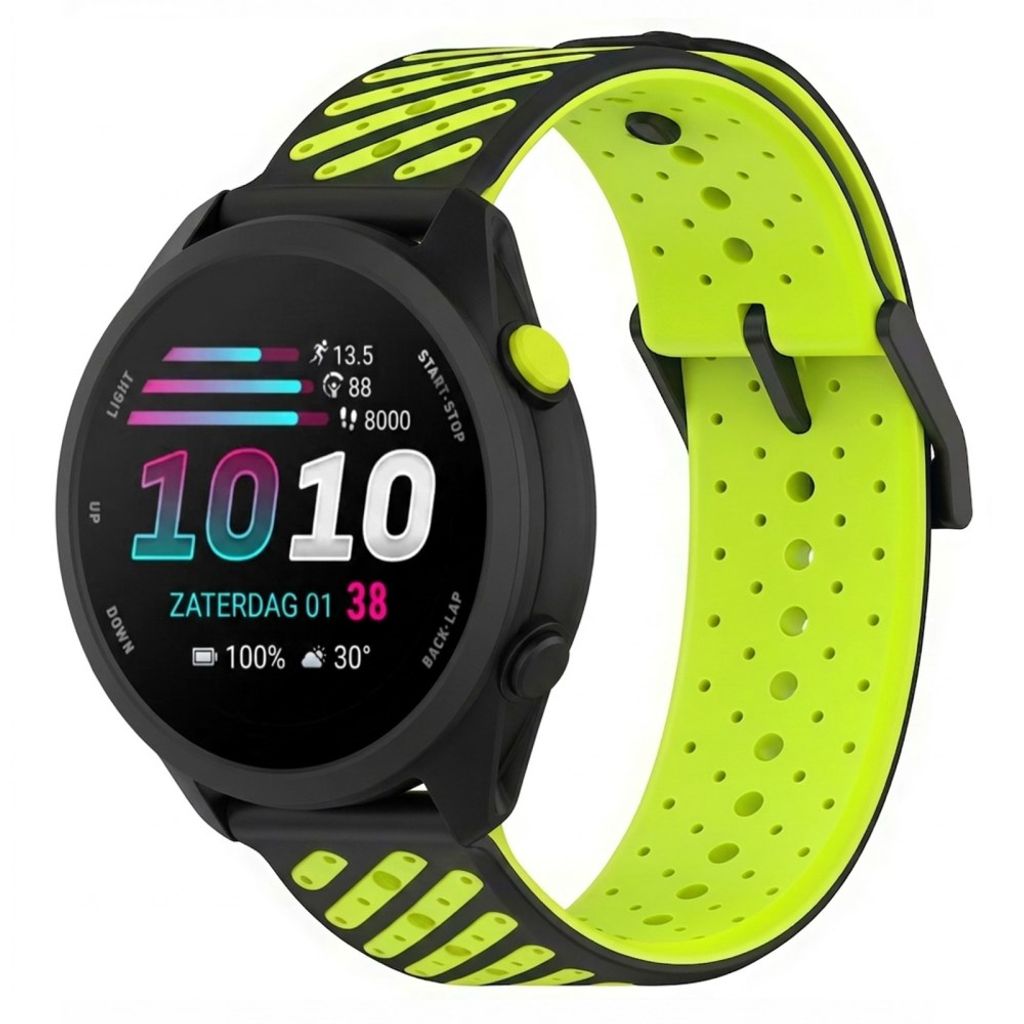 Garmin Forerunner 70/170/170 Music Silikone Urrem - Sort/Grøn