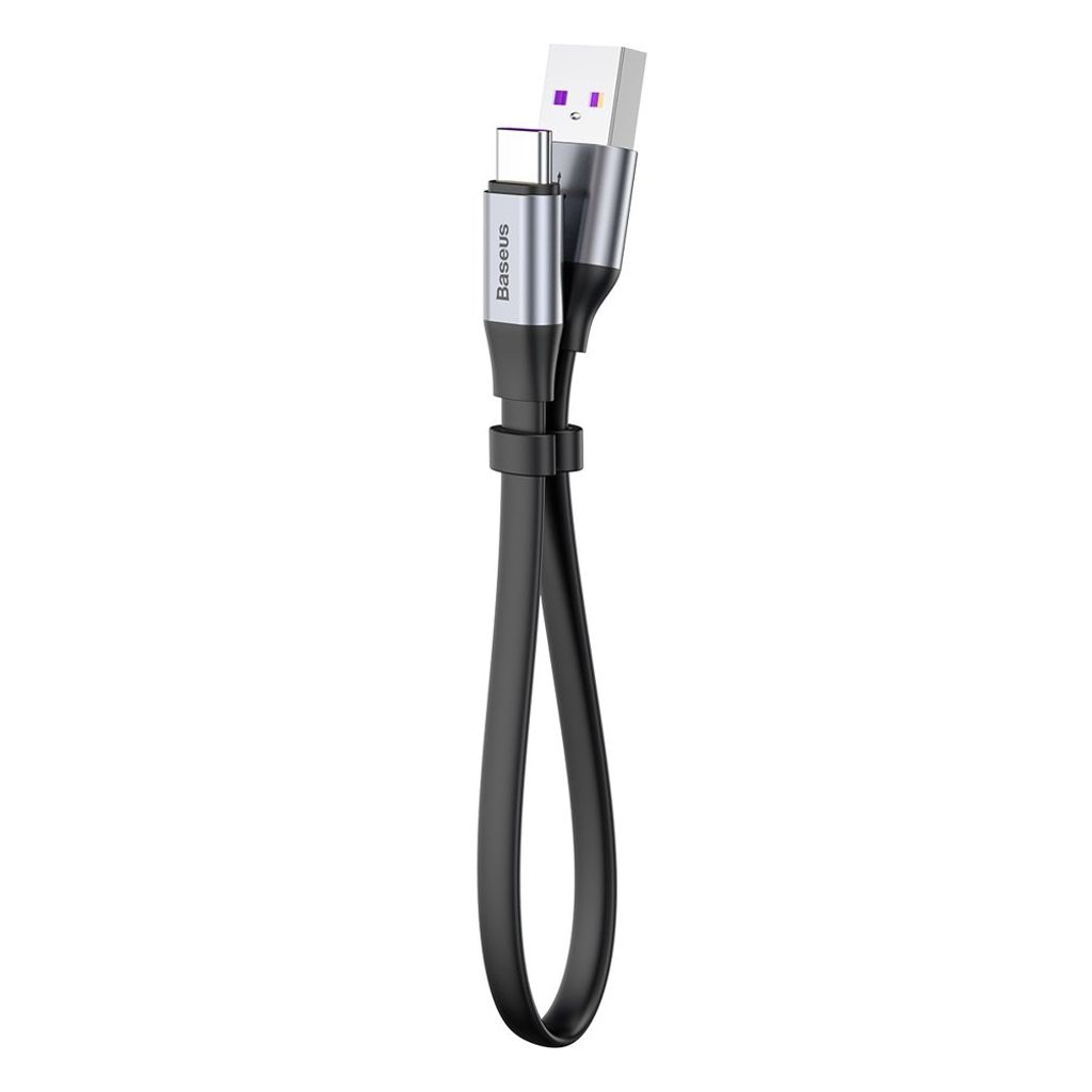 Baseus Simple flat USB til USB-C kabel 23cm 5A 40W grå
