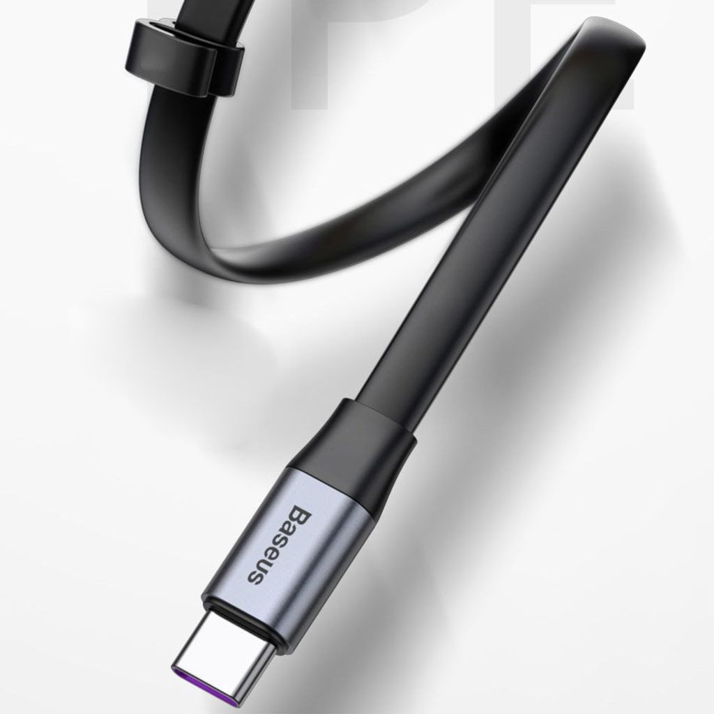 Baseus Simple flat USB til USB-C kabel 23cm 5A 40W grå