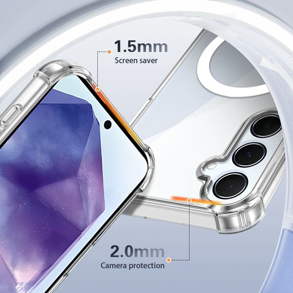Samsung Galaxy S26 FE/S25 FE MagSafe Stötsäkert Skal - Transparent