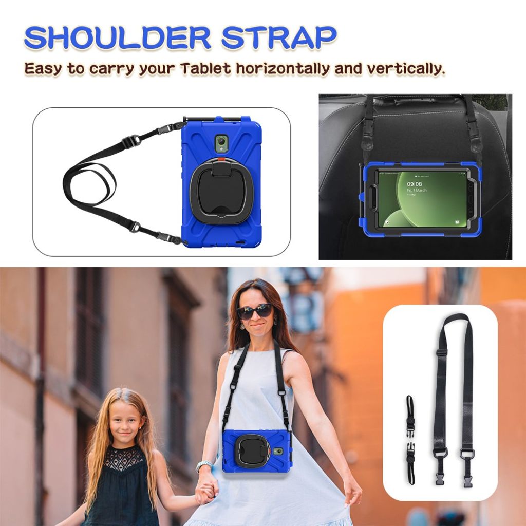 Samsung Galaxy Tab Active5 Case with Shoulder Strap - Blue, Black