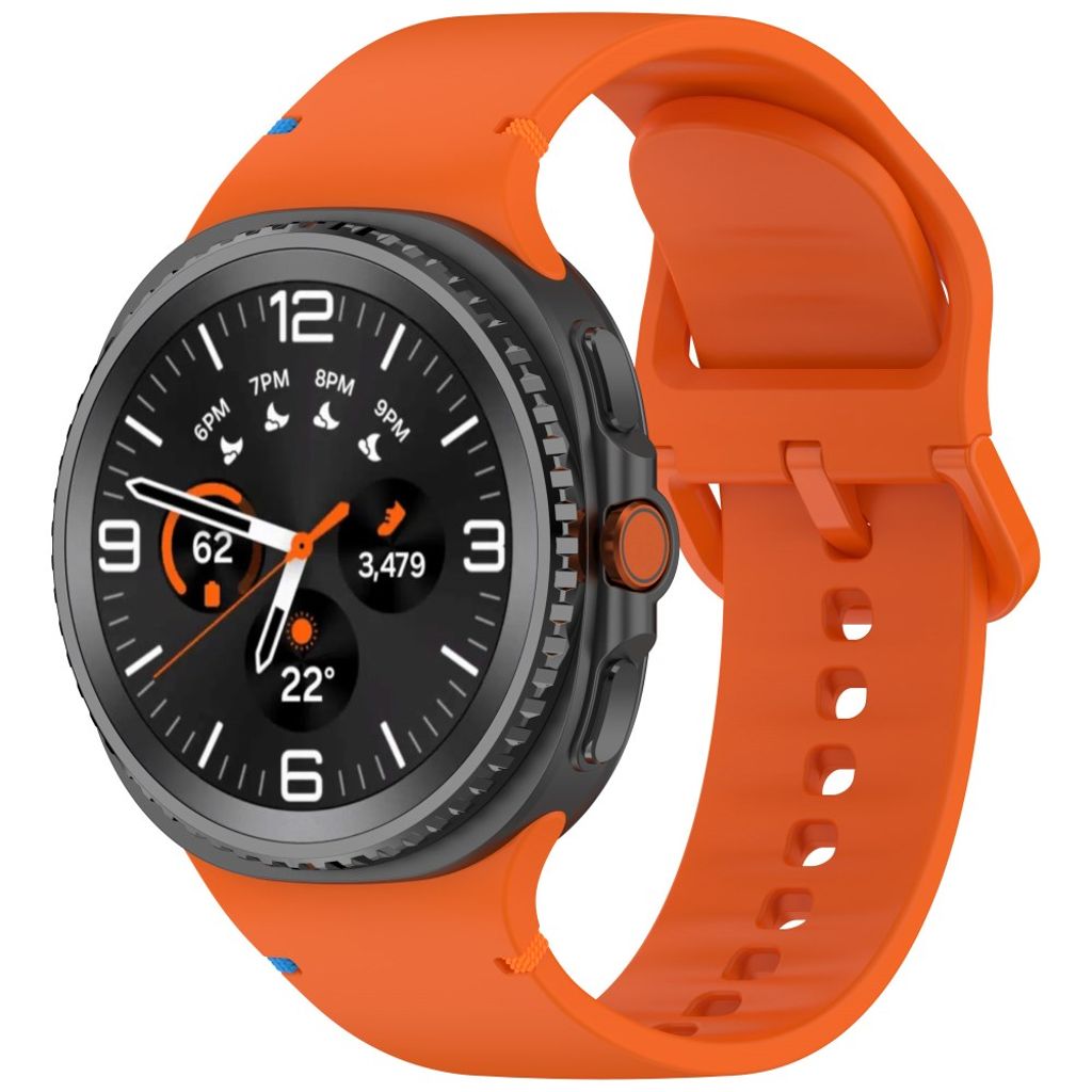 Samsung Galaxy Watch8 44mm/40mm/Watch8 Classic 46mm Kellonranneke Silikoni – Oranssi