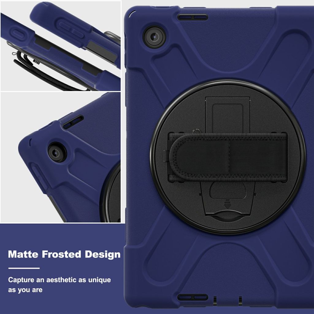 Lenovo Tab 10.1 2025/Zhaoyang K10C Deksel 360° Håndgrep - Mørk blå