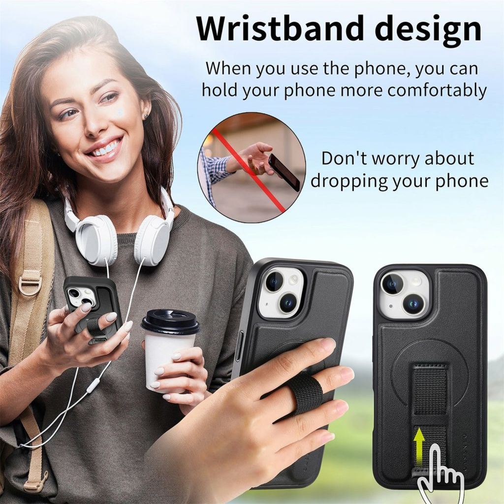 CASENEO iPhone 15 MagSafe Wallet Cover - Black