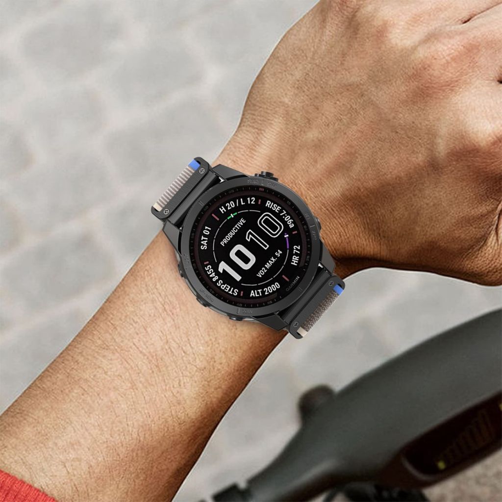 Garmin Fenix/Quatix/Instinct/Descent osv. Nylon Urrem - Grå