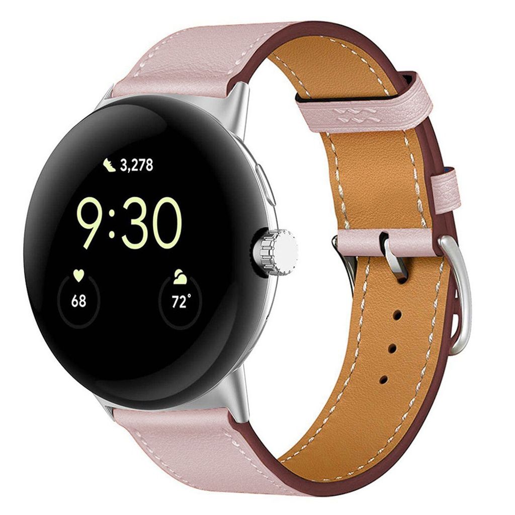 Google Pixel Watch 3 45 mm Kellonranneke nahkaa - Vaaleanpunainen