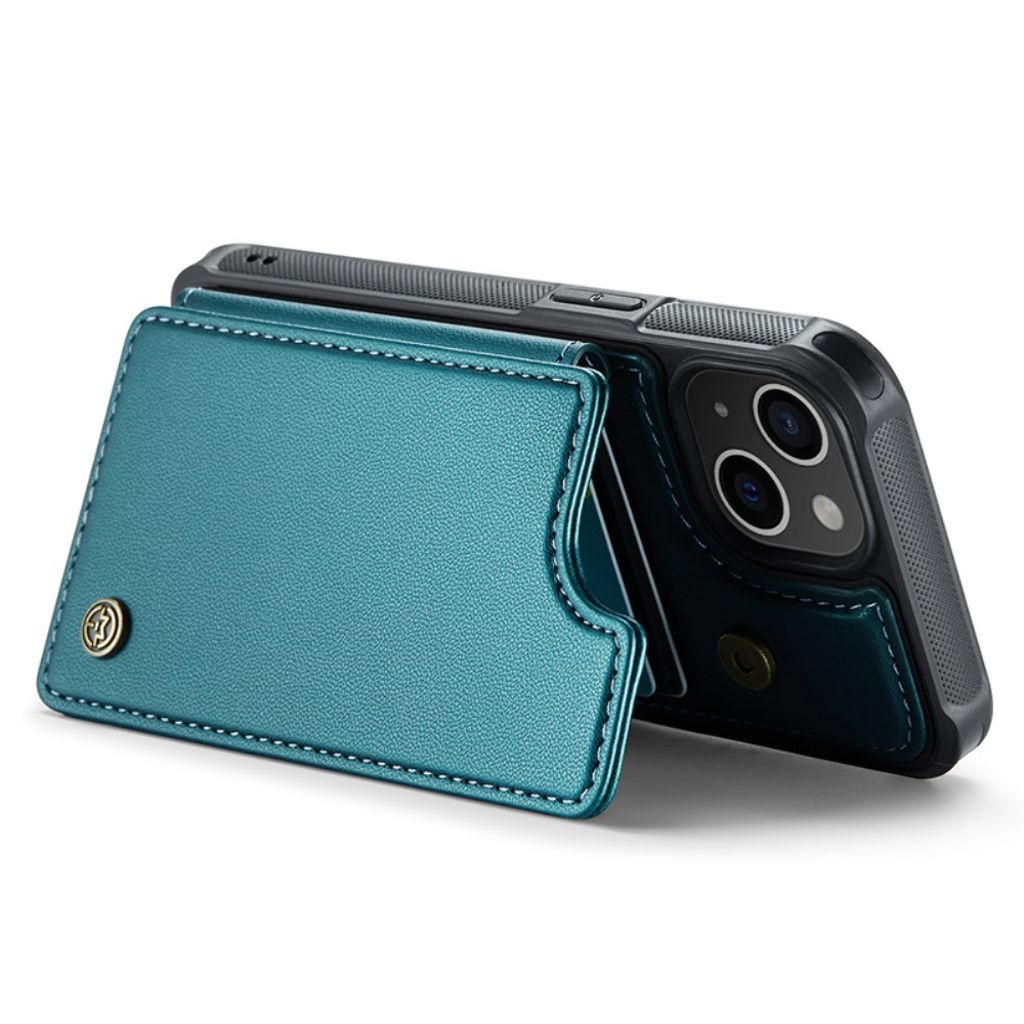 CASEME C22 iPhone 15 Wallet Case RFID Blocking - Green