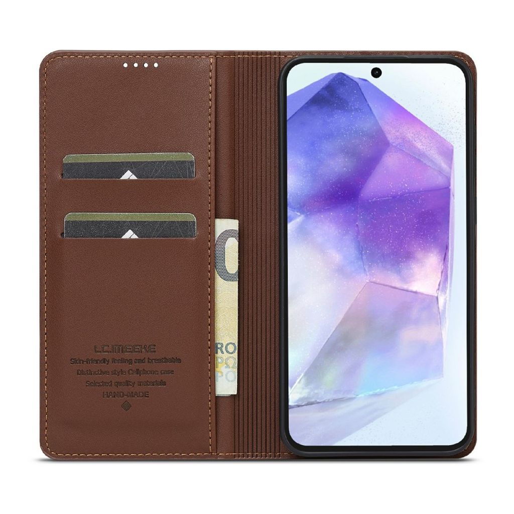 LC.IMEEKE Samsung Galaxy S25 FE Plånboksfodral - Brun