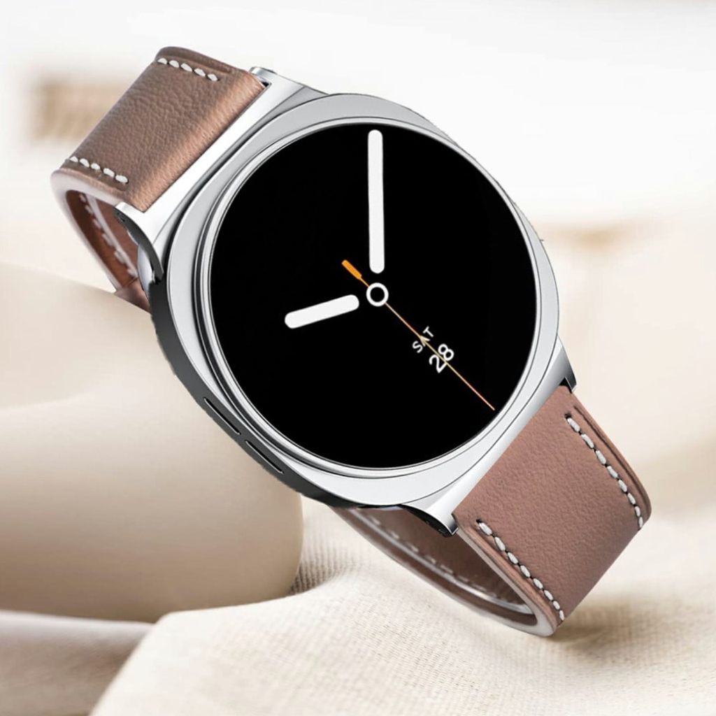 Samsung Galaxy Watch8 44 mm jne. Kellonranneke, Nahkaa - vaalean ruskea
