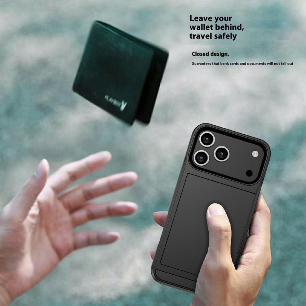 iPhone 18 Pro / 17 Pro Deksel med Kortlomme - Svart
