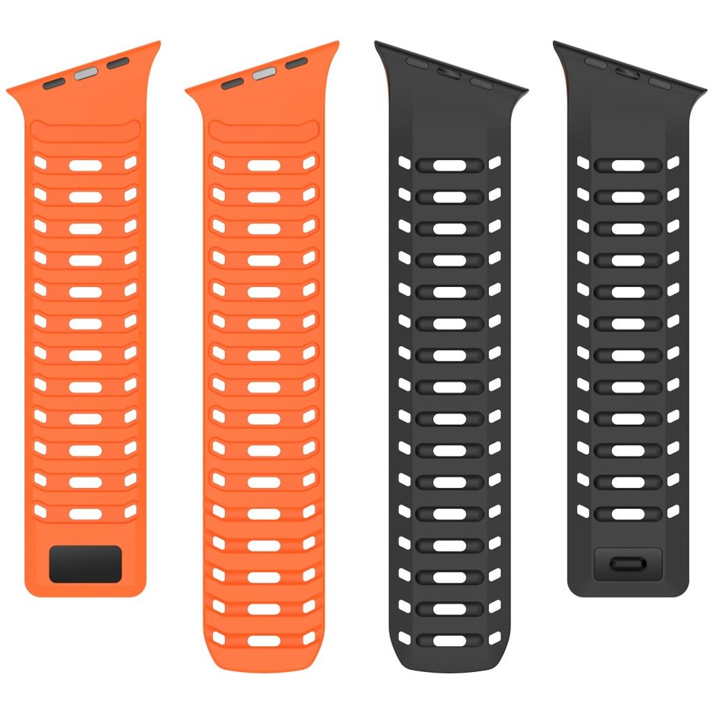 Apple Watch 49/46/44/42mm Klockarmband i Silikon Magnetisk - Svart/Orange
