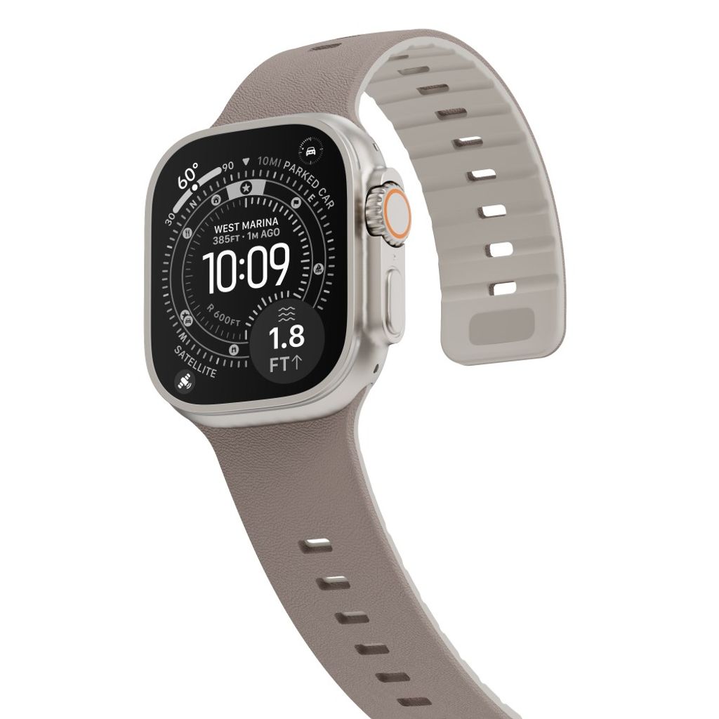 Apple Watch 42/41/40/38mm Klockarmband i texturerat silikon - Grå/Vit