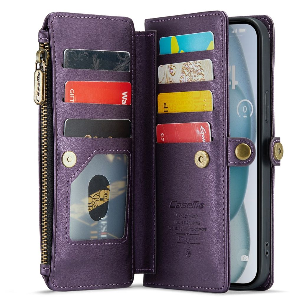 CASEME iPhone 15 Plus Etui med 10 Kortplads - Lilla