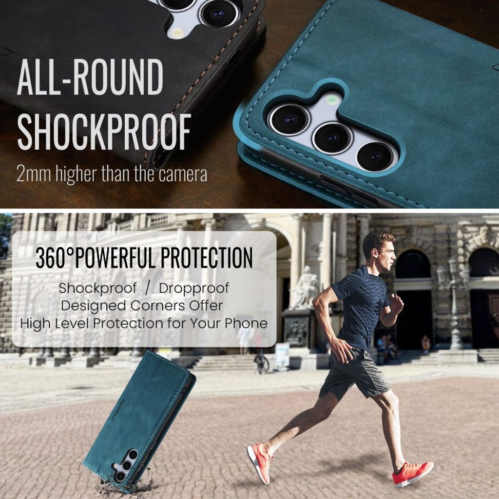 CASEME Samsung Galaxy S25 FE Plånboksfodral med Kortfack - Blå