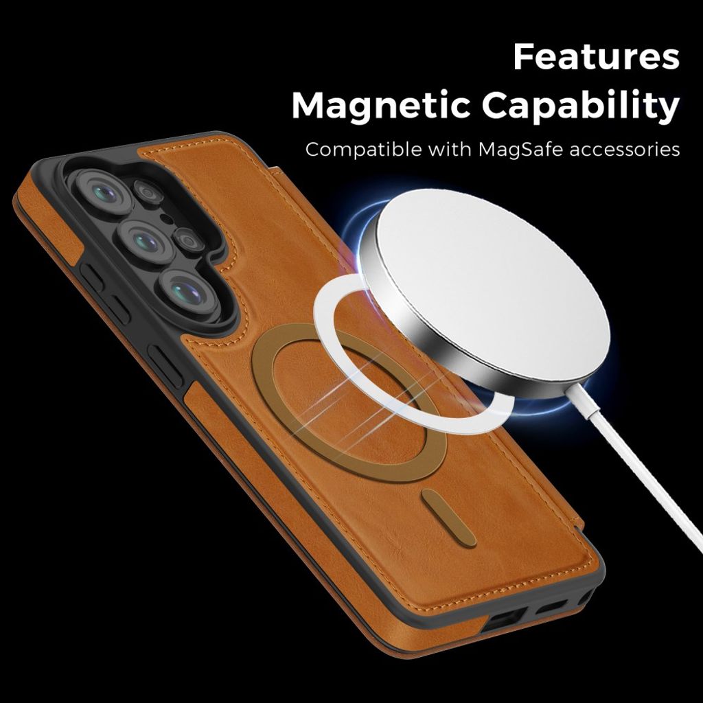 Samsung Galaxy S26 Ultra MagSafe Lompakkokotelo - Ruskea