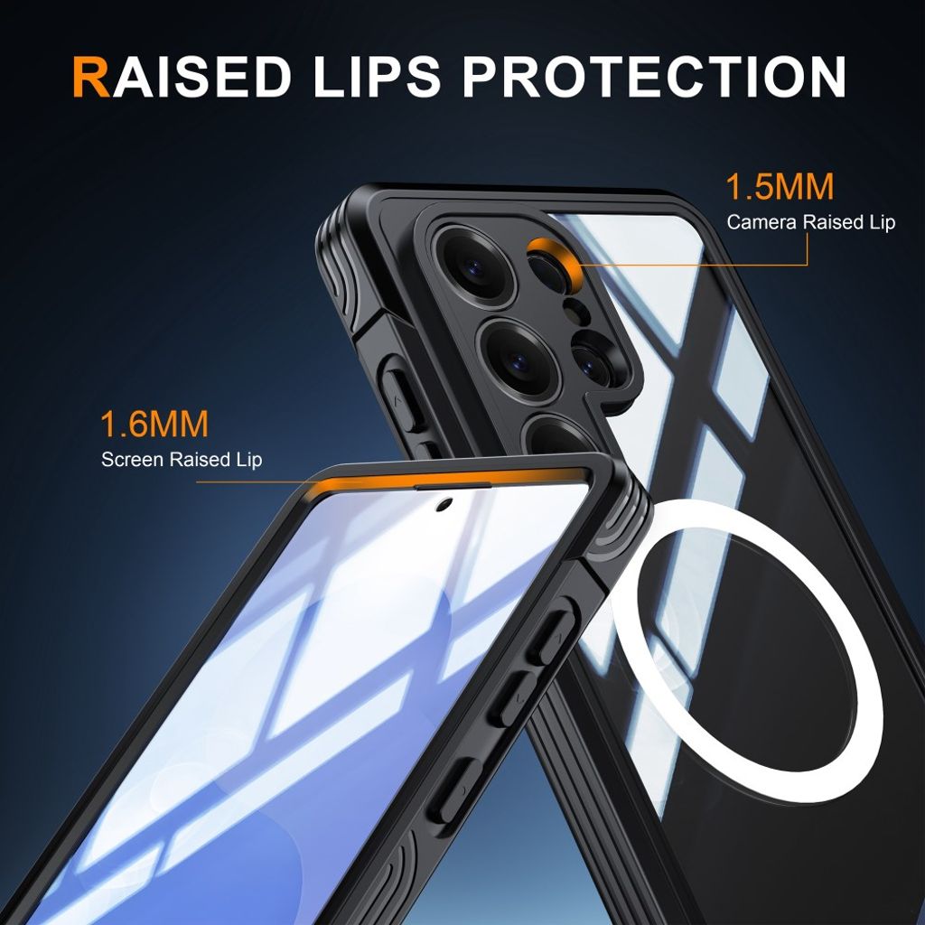 Samsung Galaxy S26 Ultra MagSafe -kuori näytönsuojalla - musta