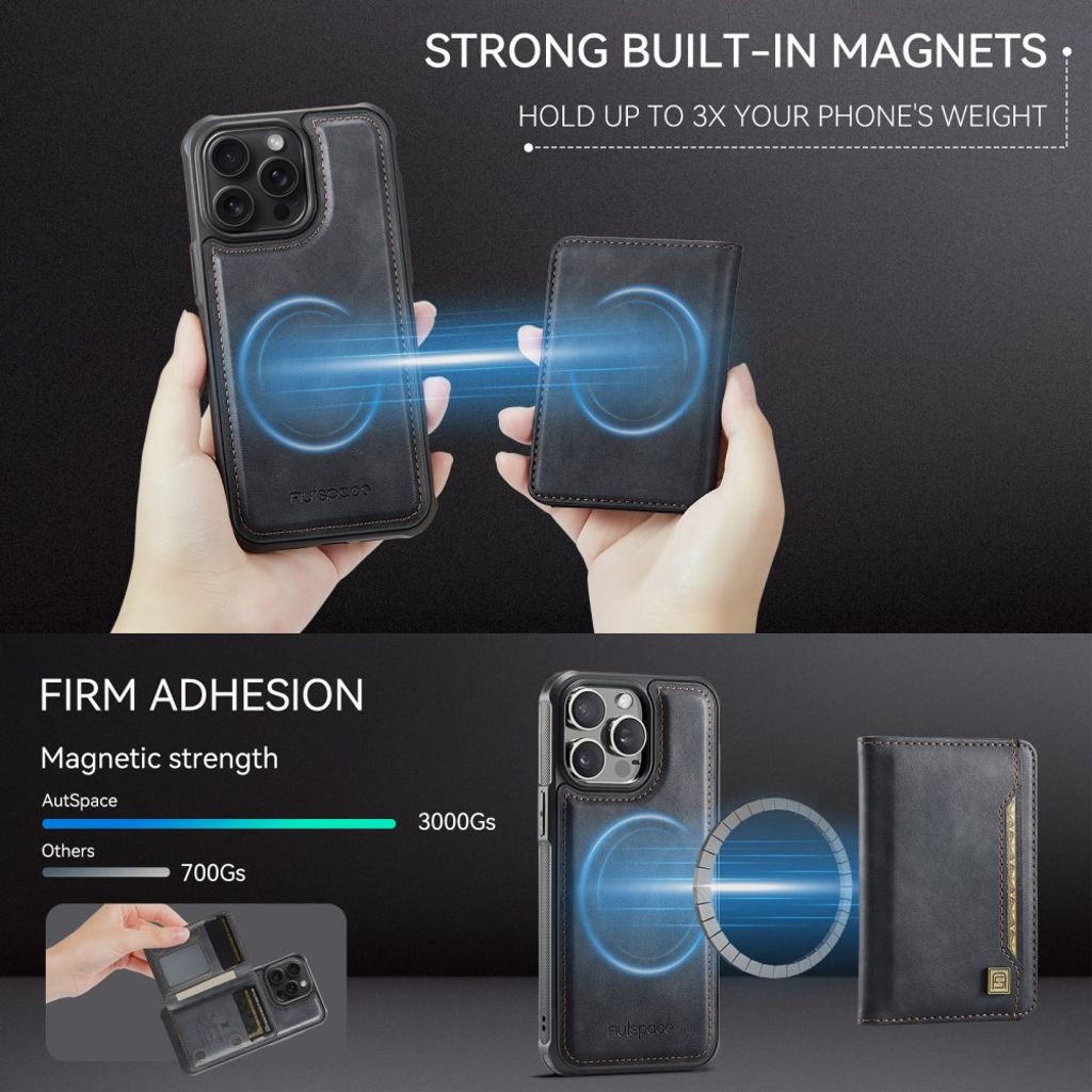 AUTSPACE iPhone 12 Pro Max Cover med Kortplads - Sort