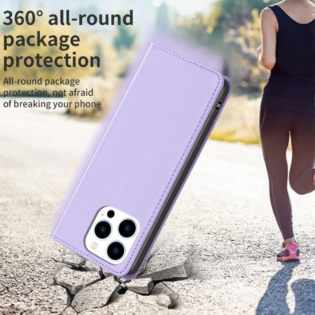 BINFEN COLOR iPhone 16 Pro Lommeboketui Med Kortspor – Lilla