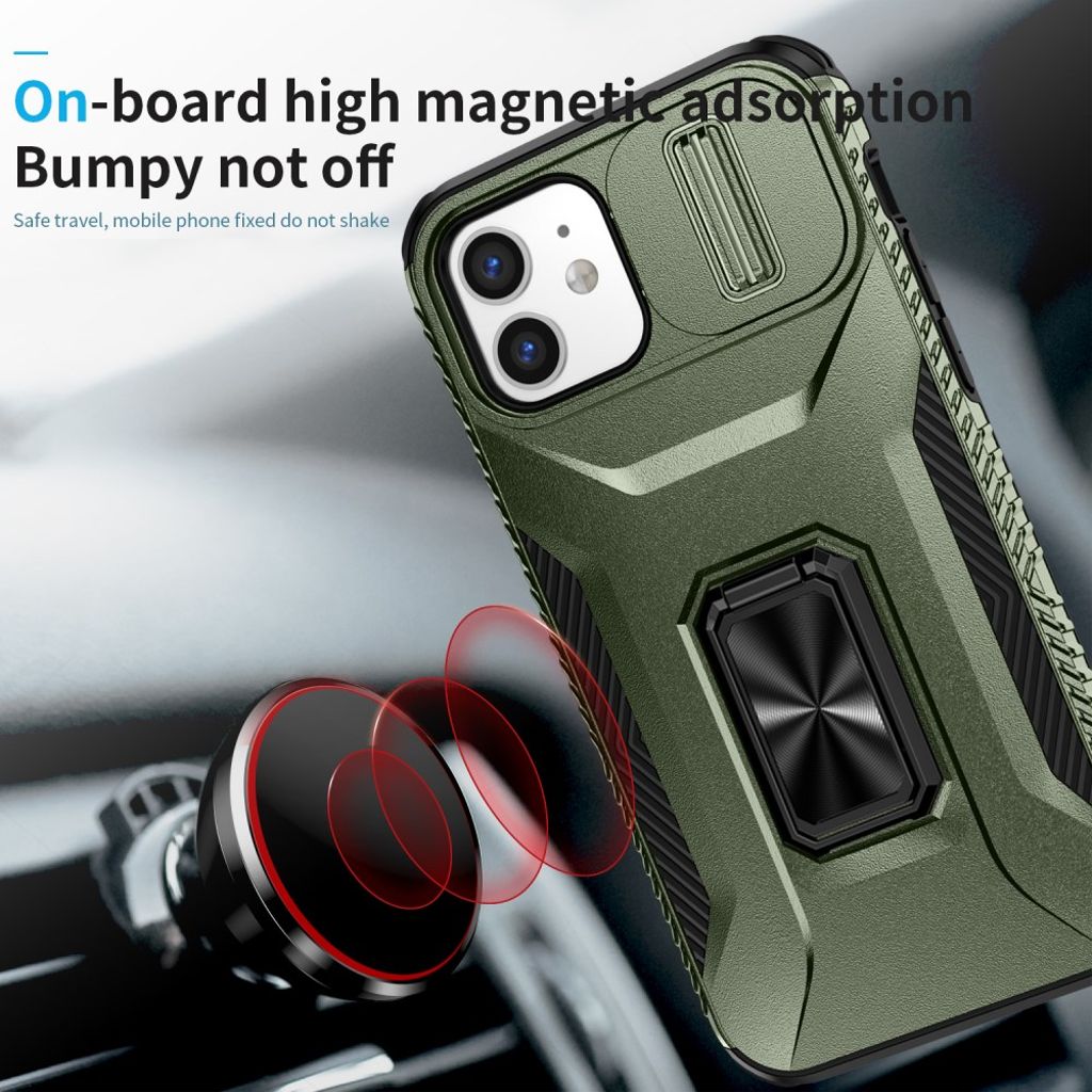 iPhone 12 / 12 Pro Skal med Stativ - Grön