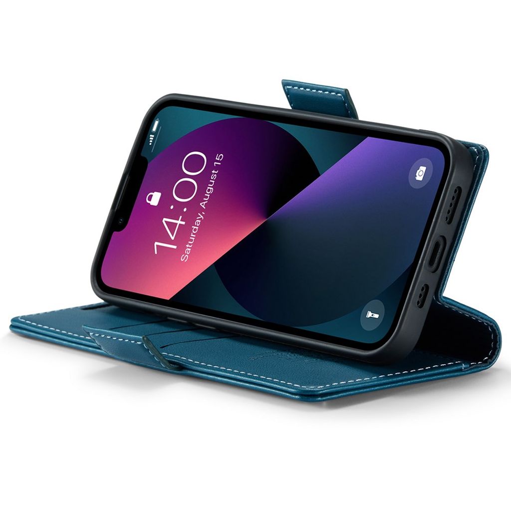 CASEME iPhone 15 Wallet Cover RFID Blocking 3 Card Slots - Blue