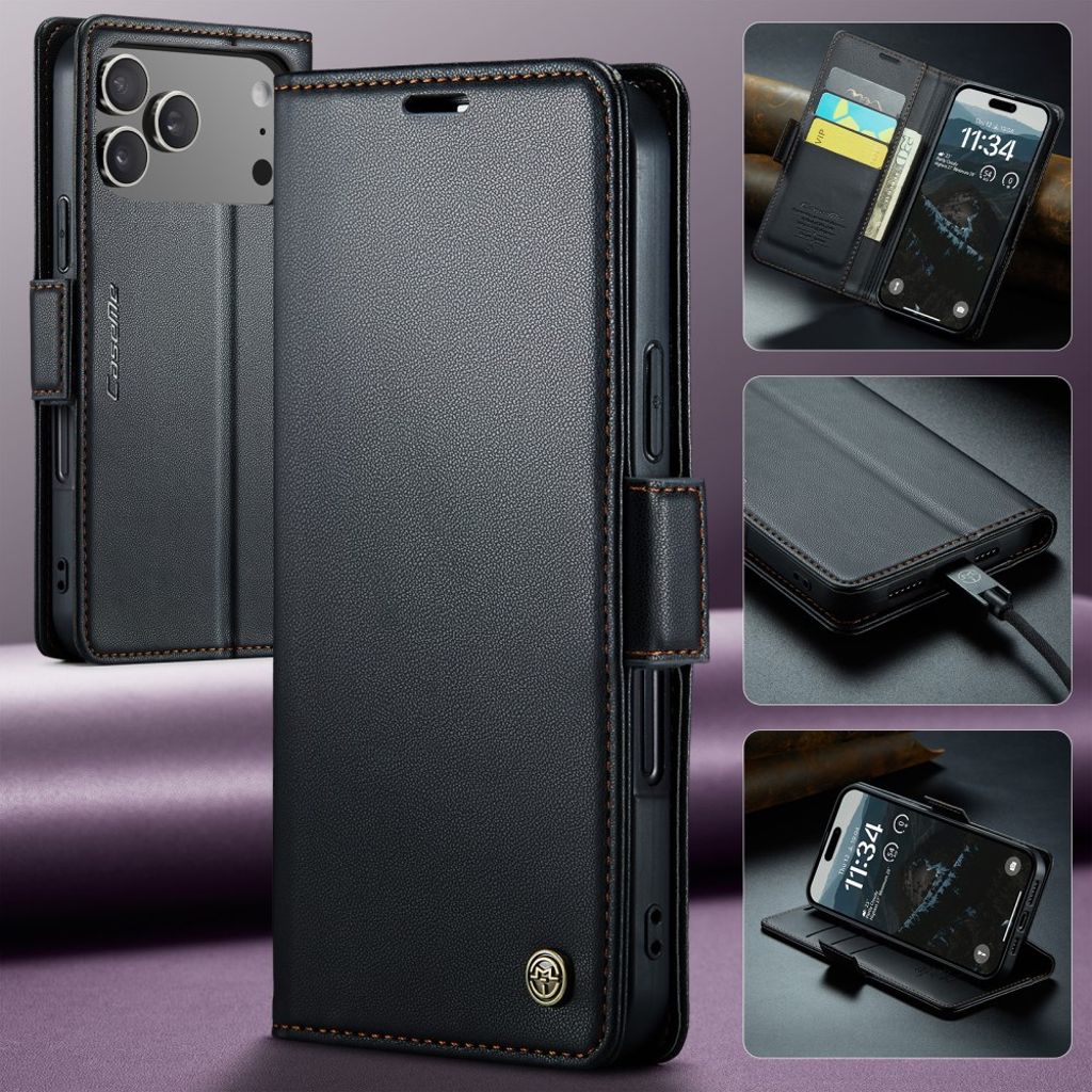 CASEME iPhone 17 Pro Max Etui med Kortspor - Svart