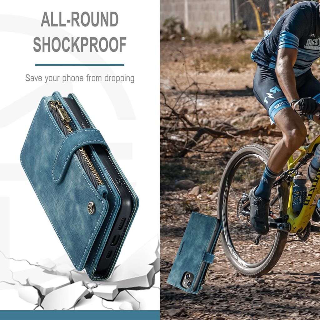 CASEME iPhone 13 Pro Lompakkokotelo Kortin Haltija - Sininen