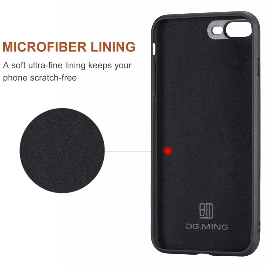 DG.MING iPhone 7 Plus / 8 Plus Cover med Pung - Sort