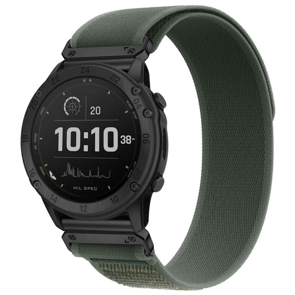 Garmin Fenix 8 Pro/Quatix 8 51mm elastisk klokkerem i nylon – grønn